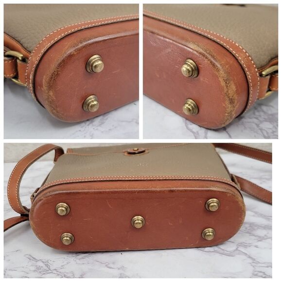 Dooney & Bourke Vintage Calvary Spectator Tan Brown Pebble Leather Crossbody Bag - Picture 12 of 16